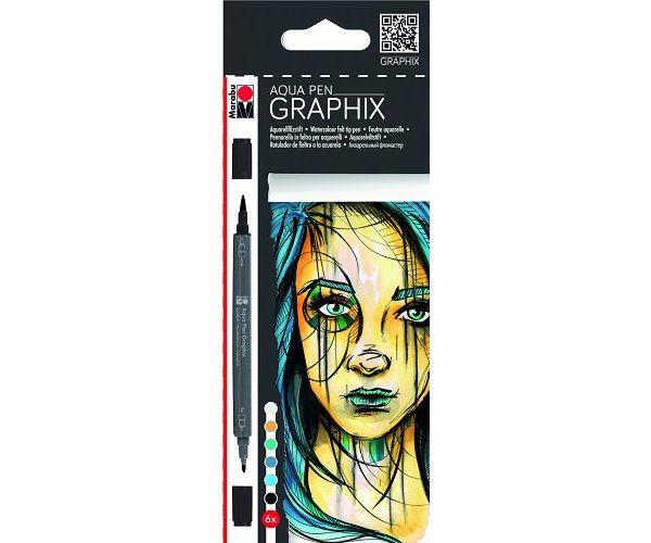 Marabu Graphix Aqua Pen Metropolitan fixy 6 ks