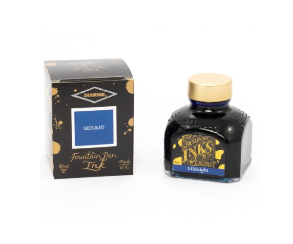 Diamine Midnight Blue 80 ml, lahvičkový inkoust