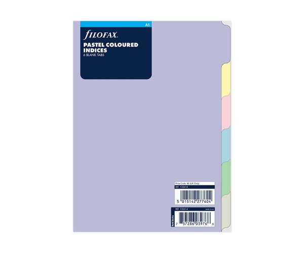 Filofax pastelové rozřazovače - A5