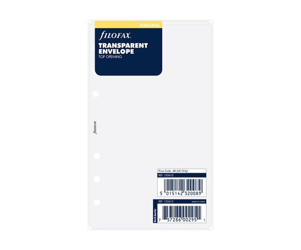 Filofax transparentní obálka horní otevírání - Osobní