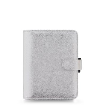 Diář Filofax Saffiano Metallic Silver kapesní 