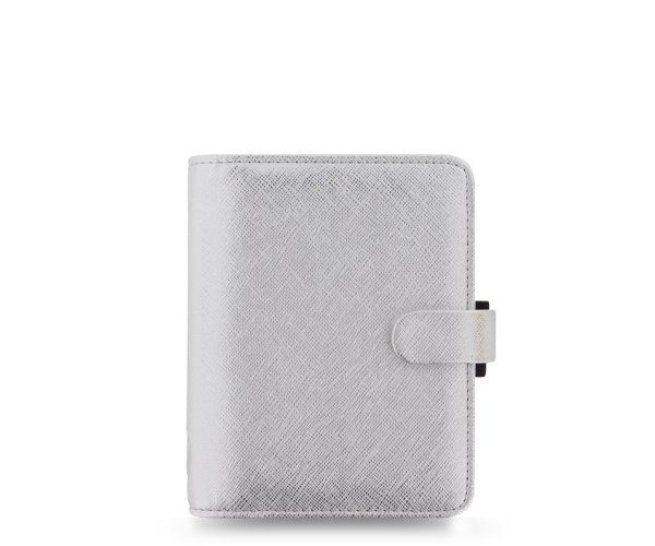 Diář Filofax Saffiano Metallic Silver kapesní 